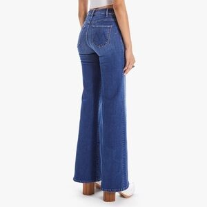 Mother Women's Blue Wide-Leg Denim Jeans Size 33 The Hustler Roller